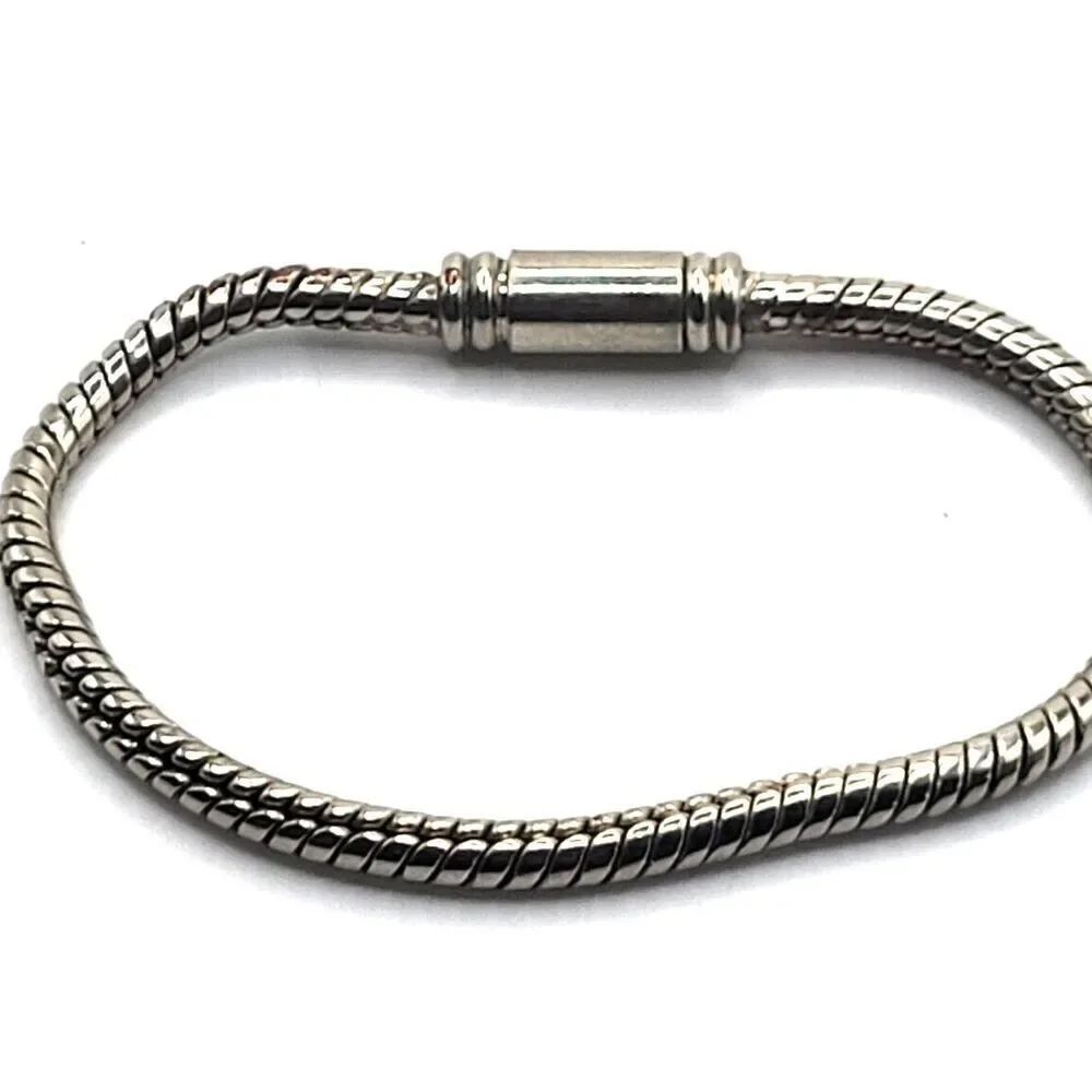 Silver Snake Chain with Magnetic Clasp 7.5 in
